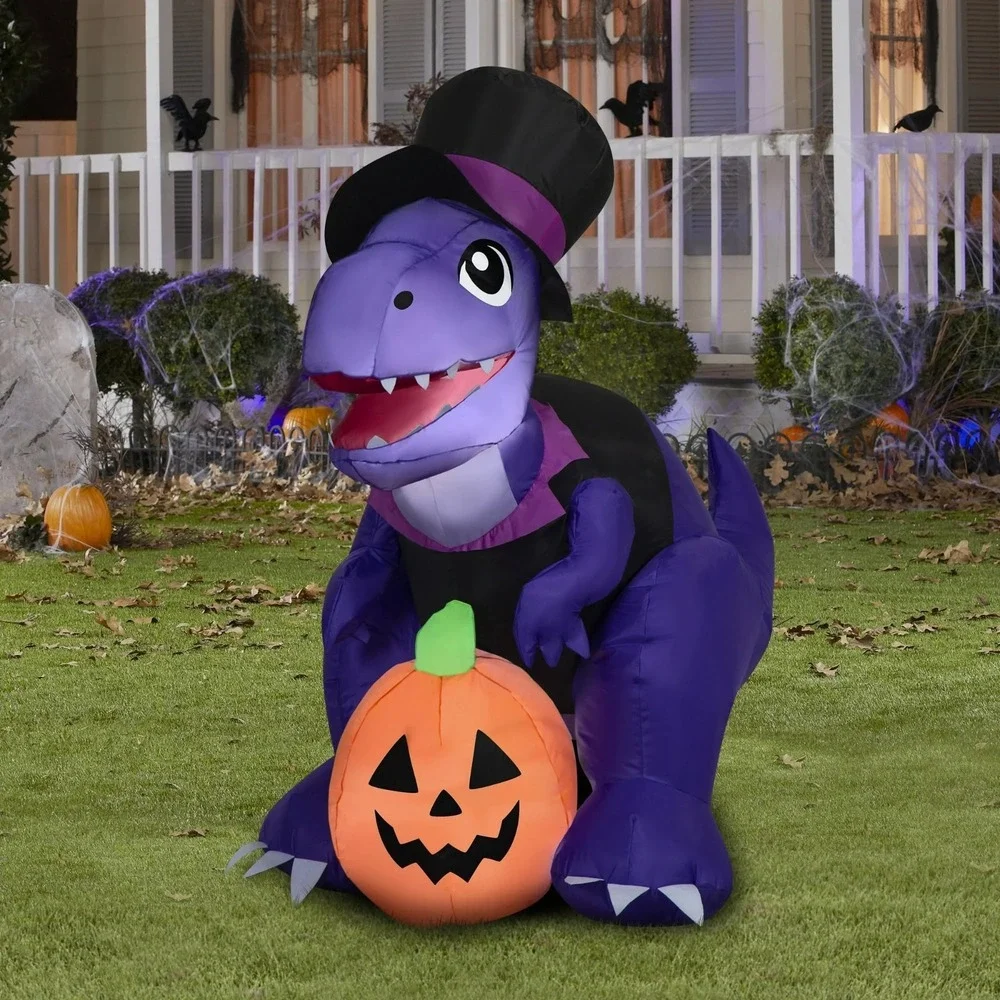 Way To Celebrate Dapper Dino 3.5 Ft Halloween Airblown Inflatable Lights Up
